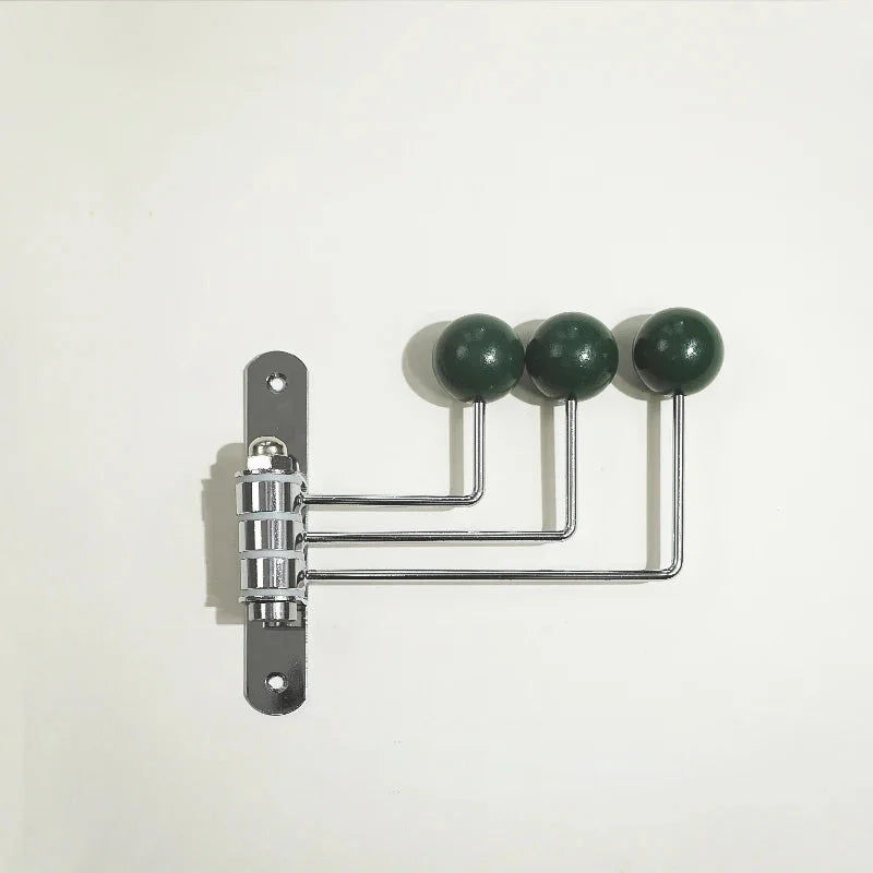 Wall Mounted Coat Hook Rack with Rounded Metal Knobs
