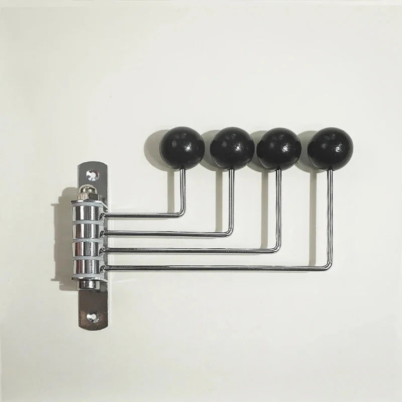 Wall Mounted Coat Hook Rack with Rounded Metal Knobs