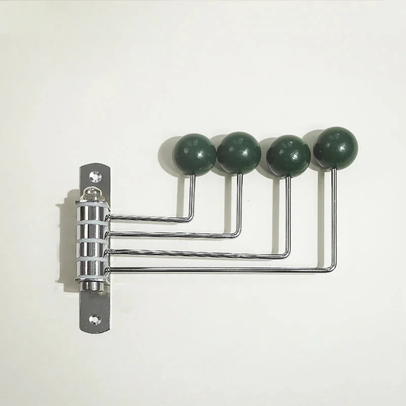 Wall Mounted Coat Hook Rack with Rounded Metal Knobs