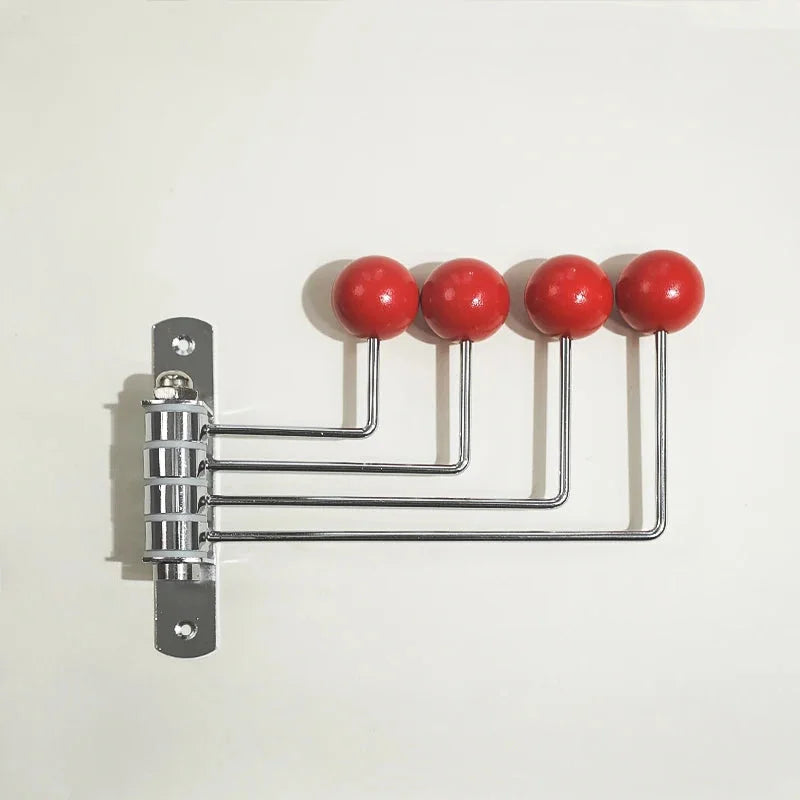 Wall Mounted Coat Hook Rack with Rounded Metal Knobs
