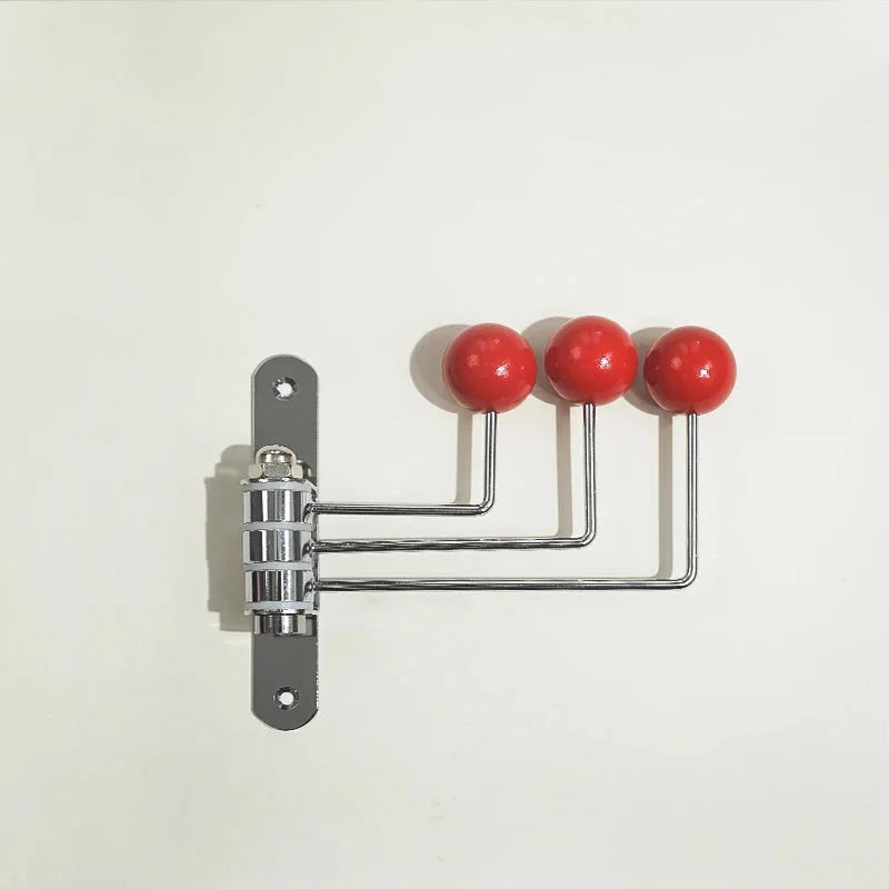 Wall Mounted Coat Hook Rack with Rounded Metal Knobs