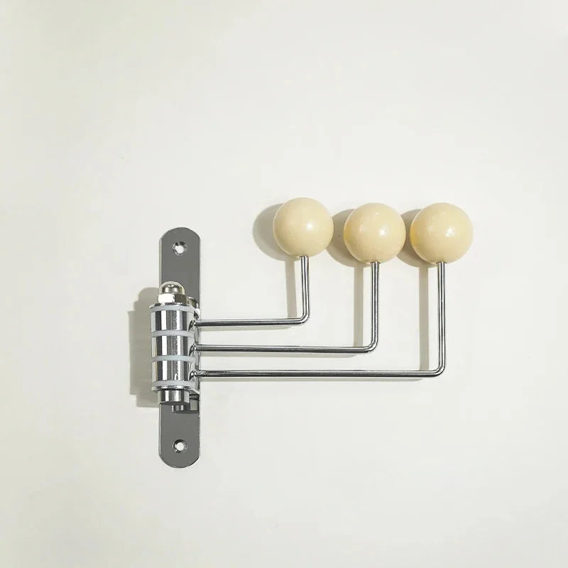 Wall Mounted Coat Hook Rack with Rounded Metal Knobs