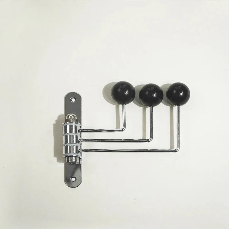 Wall Mounted Coat Hook Rack with Rounded Metal Knobs