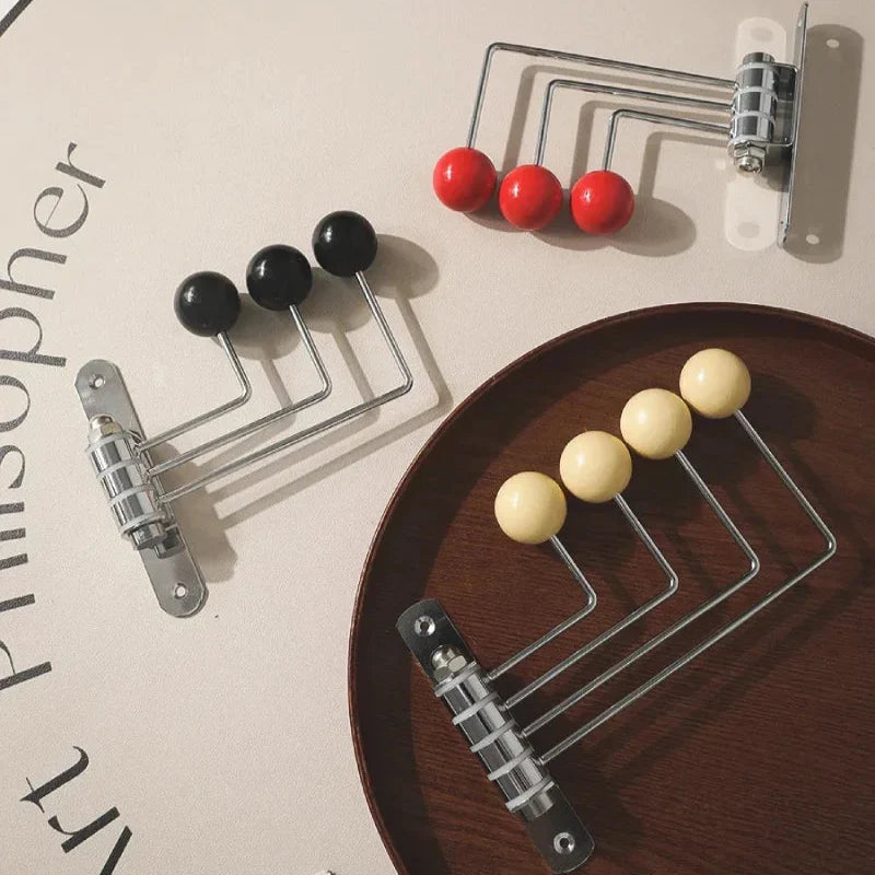 Wall Mounted Coat Hook Rack with Rounded Metal Knobs
