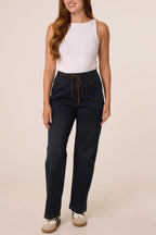 Women's Jeans with Stitched Back Pockets, Indigo Denim