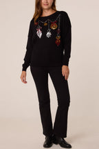Women's Christmas Jumper with Sequin Bauble Detail