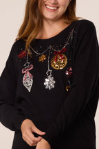 Women's Christmas Jumper with Sequin Bauble Detail