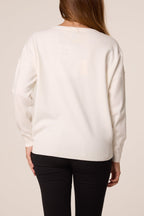Women's Leopard Print Sequin Bow Jumper - Sparkly Knit Top