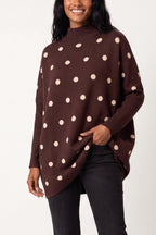 Women's Polka Dot Batwing Knit Jumper
