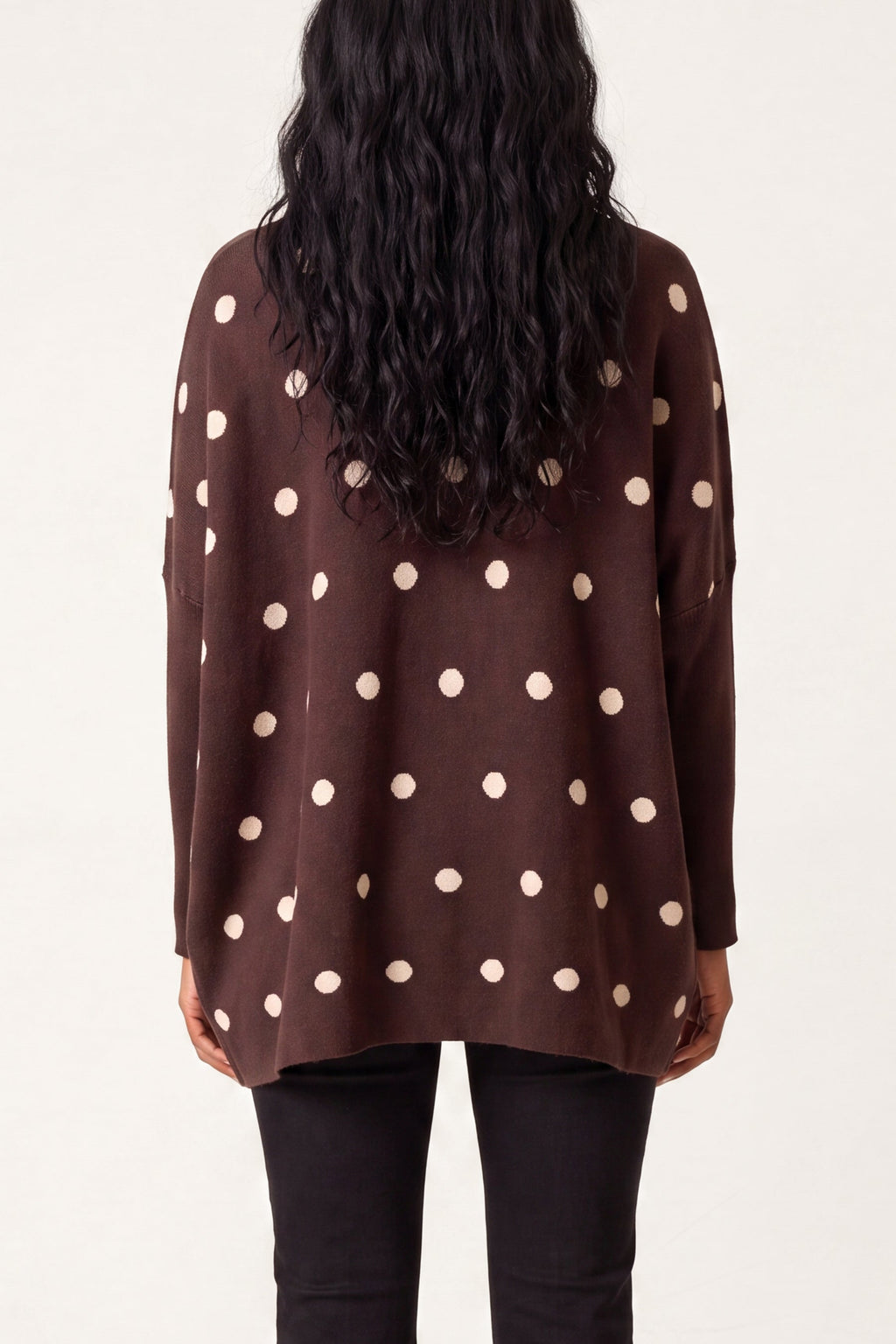 Women's Polka Dot Batwing Knit Jumper