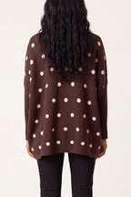 Women's Polka Dot Batwing Knit Jumper