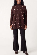 Women's Polka Dot Batwing Knit Jumper