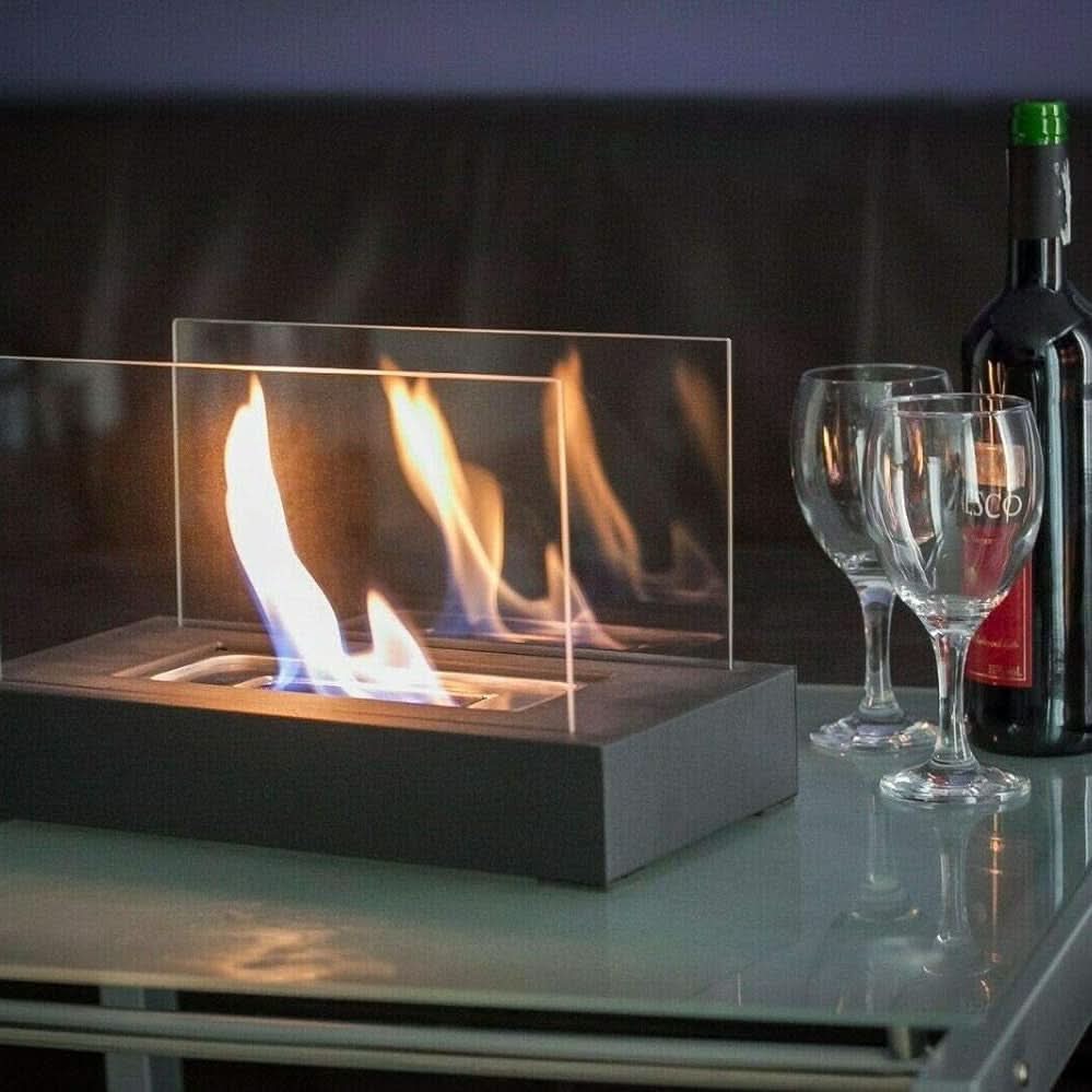 FLAMEGLOW – Portable Bioethanol Tabletop Fireplace for a Stylish Flame Ambience