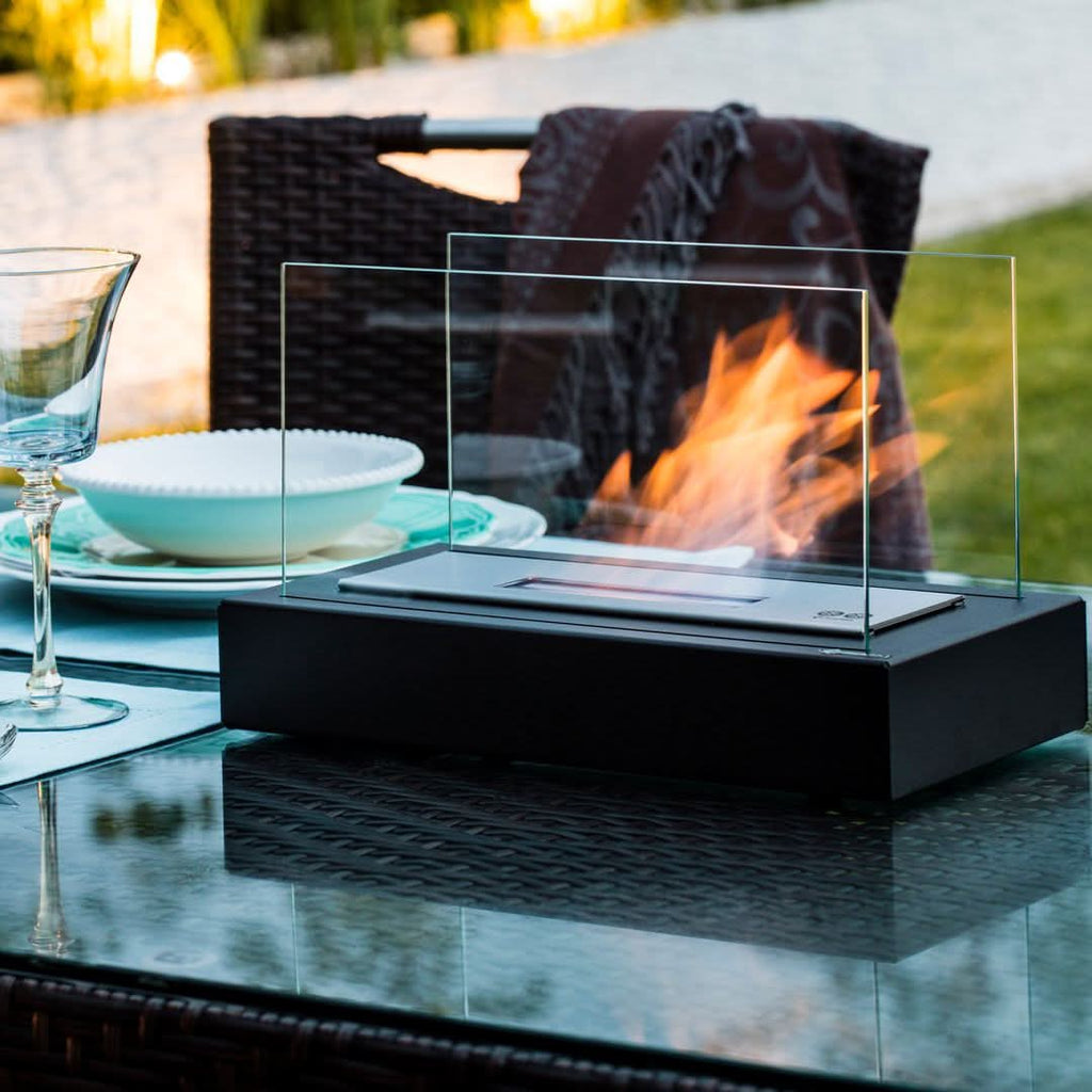 FLAMEGLOW – Portable Bioethanol Tabletop Fireplace for a Stylish Flame Ambience