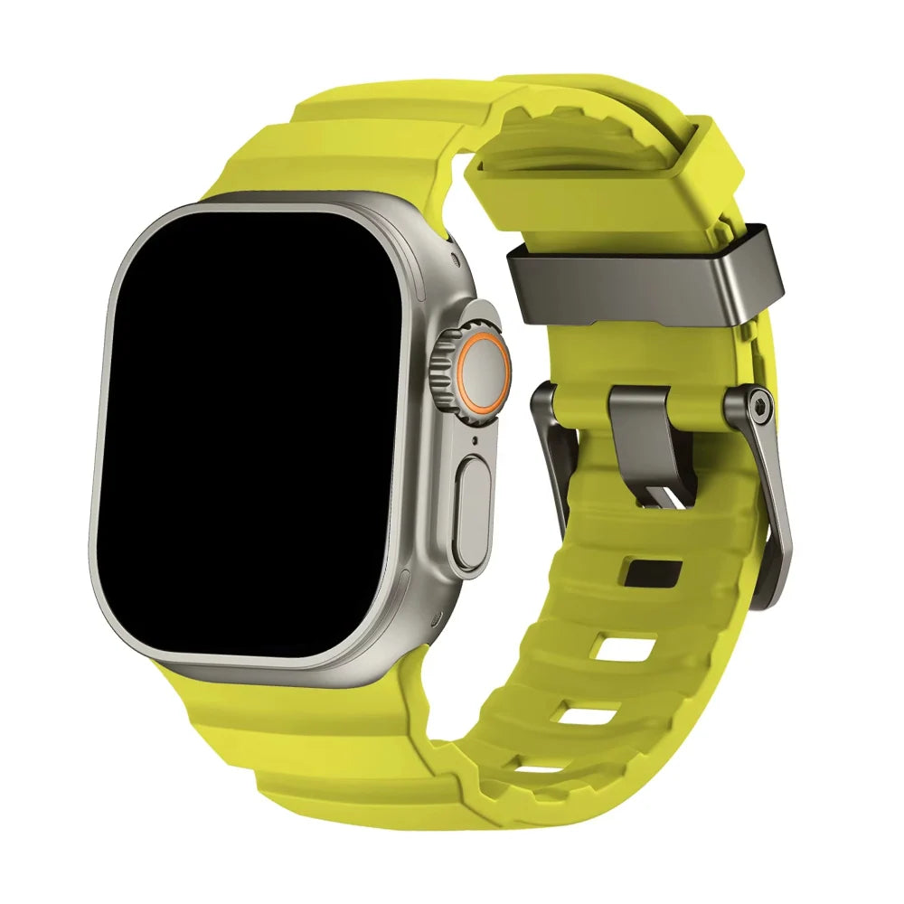 Silicone Watch Strap for Apple Watch with Titanium Buckle