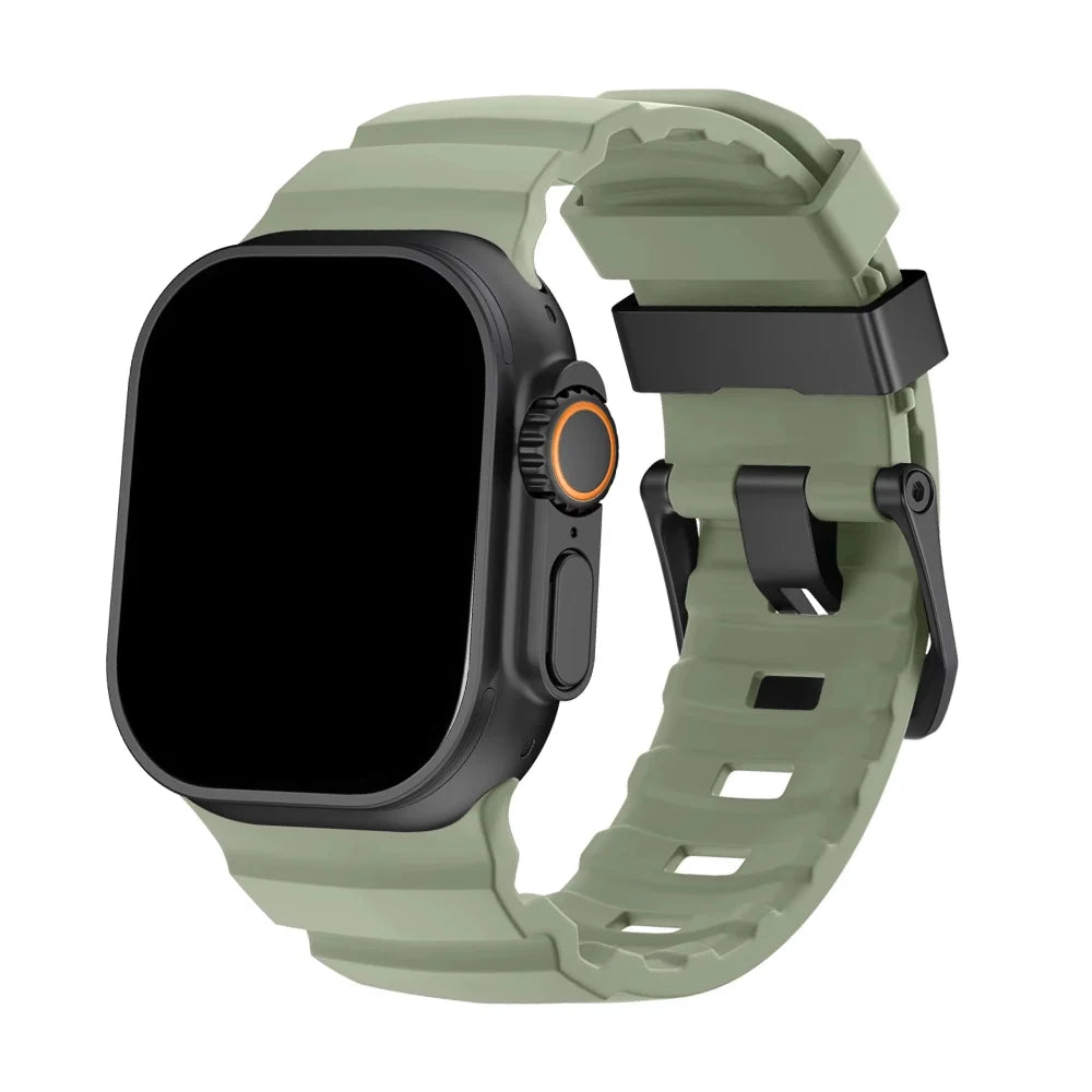 Silicone Watch Strap for Apple Watch with Titanium Buckle