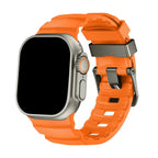 Silicone Watch Strap for Apple Watch with Titanium Buckle