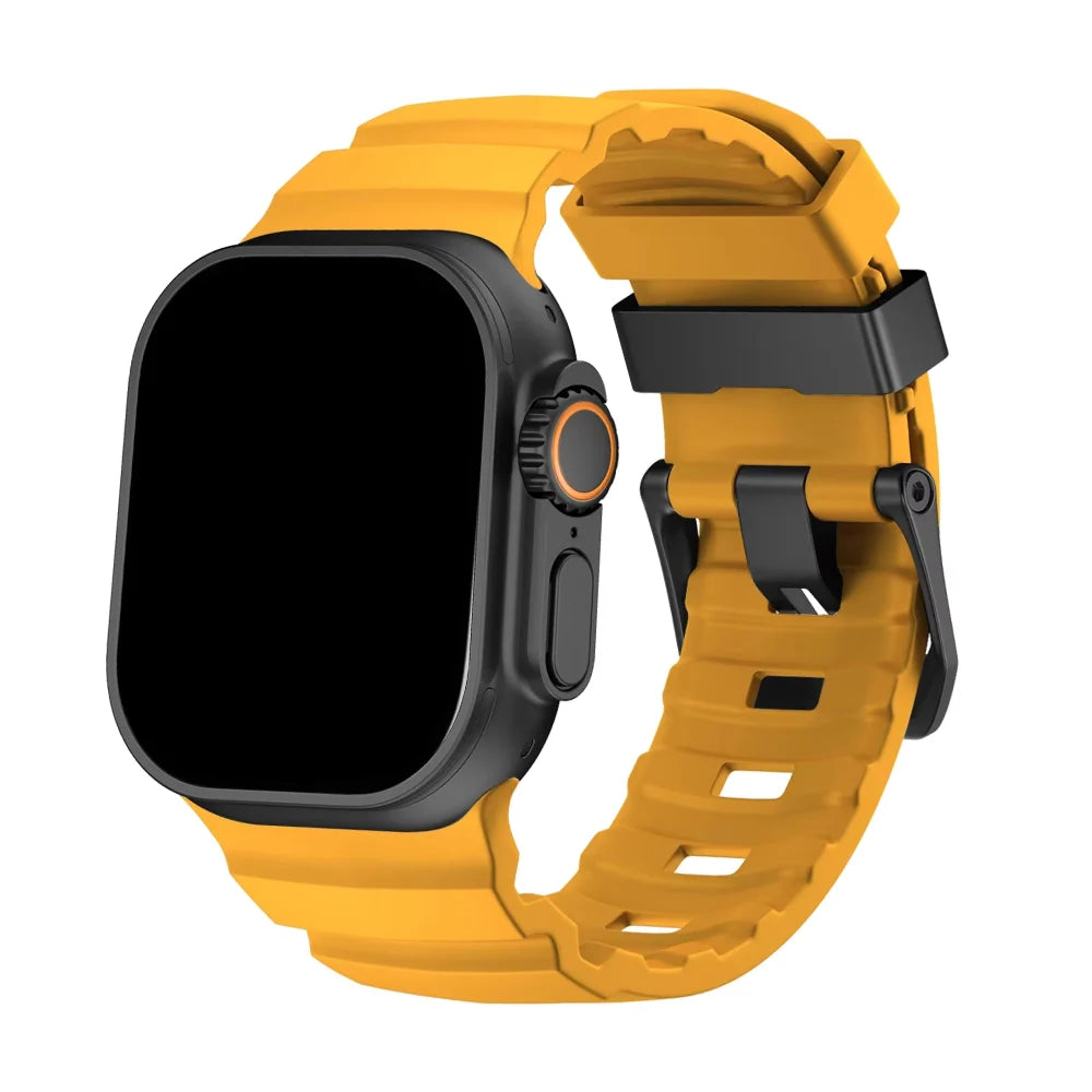 Silicone Watch Strap for Apple Watch with Titanium Buckle