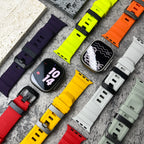 Silicone Watch Strap for Apple Watch with Titanium Buckle