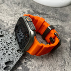 Silicone Watch Strap for Apple Watch with Titanium Buckle