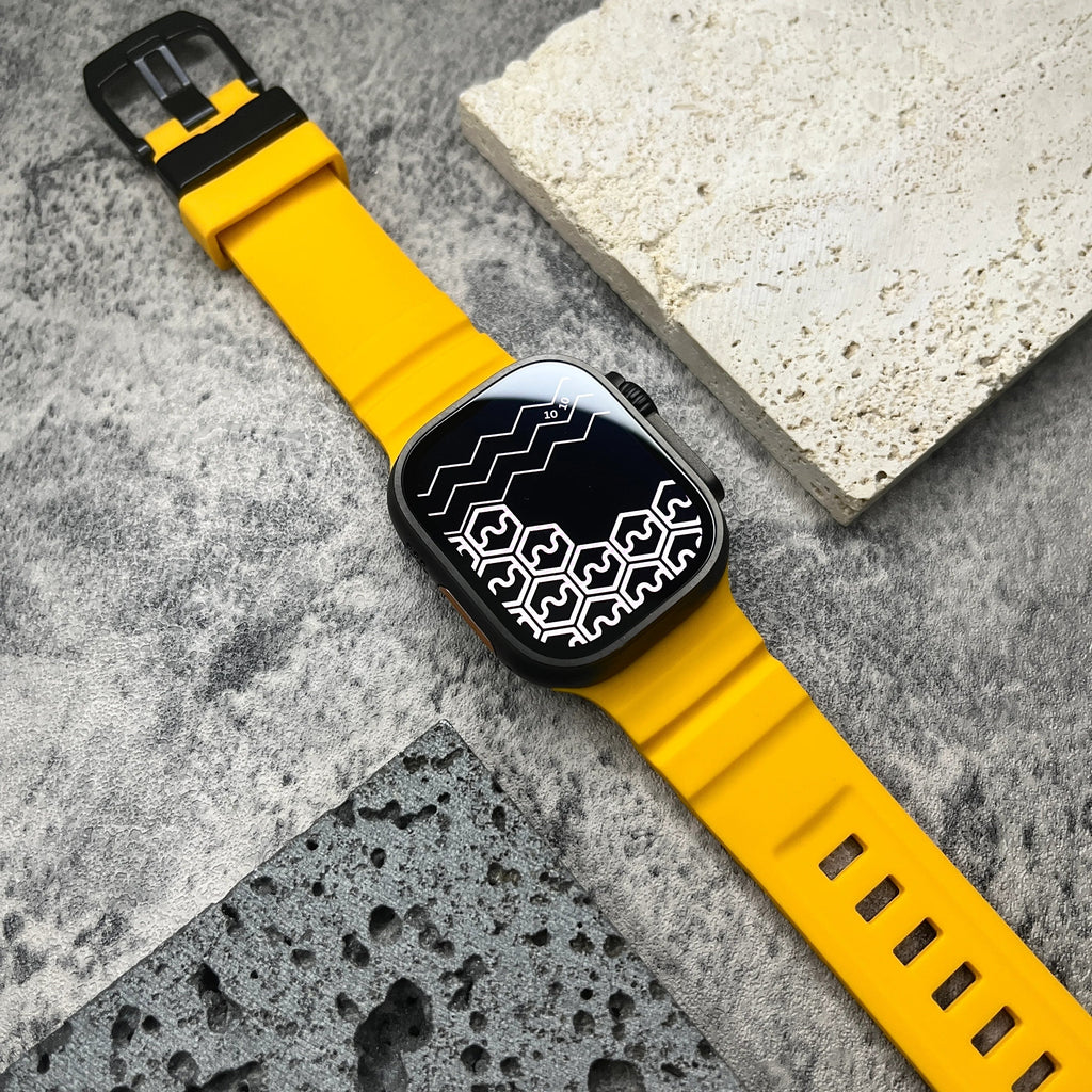 Silicone Watch Strap for Apple Watch with Titanium Buckle