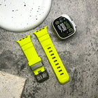 Silicone Watch Strap for Apple Watch with Titanium Buckle