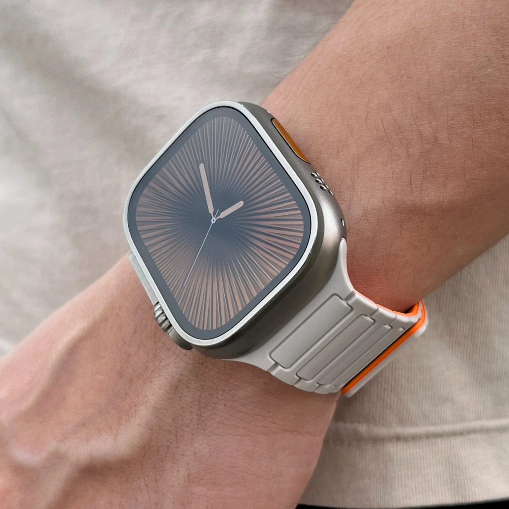 Magnetic Silicone Watch Strap for Apple Watch - Adjustable Loop Band
