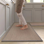 Non-Slip Washable Kitchen Runner Rug - Faux Sisal Mat with Natural Rubber Backing 7