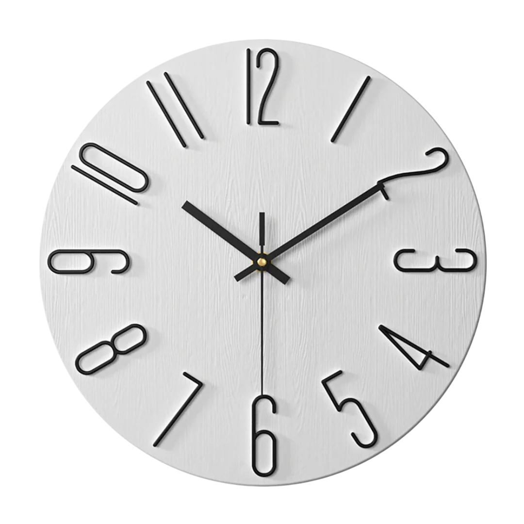Wall Clock Minimalist Quartz – 30cm Dial for Living Room