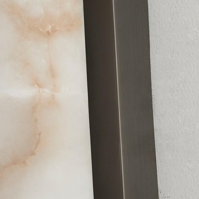 Wall Light for Living Room, Vertical Cylindrical Marble-Effect Design