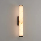 Wall Light for Living Room, Vertical Cylindrical Marble-Effect Design