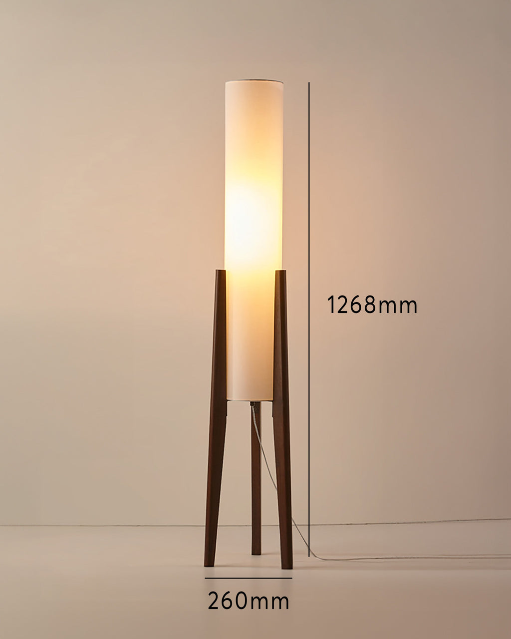 Lunara | Japandi Solid Wood Floor Lamp with LED Light