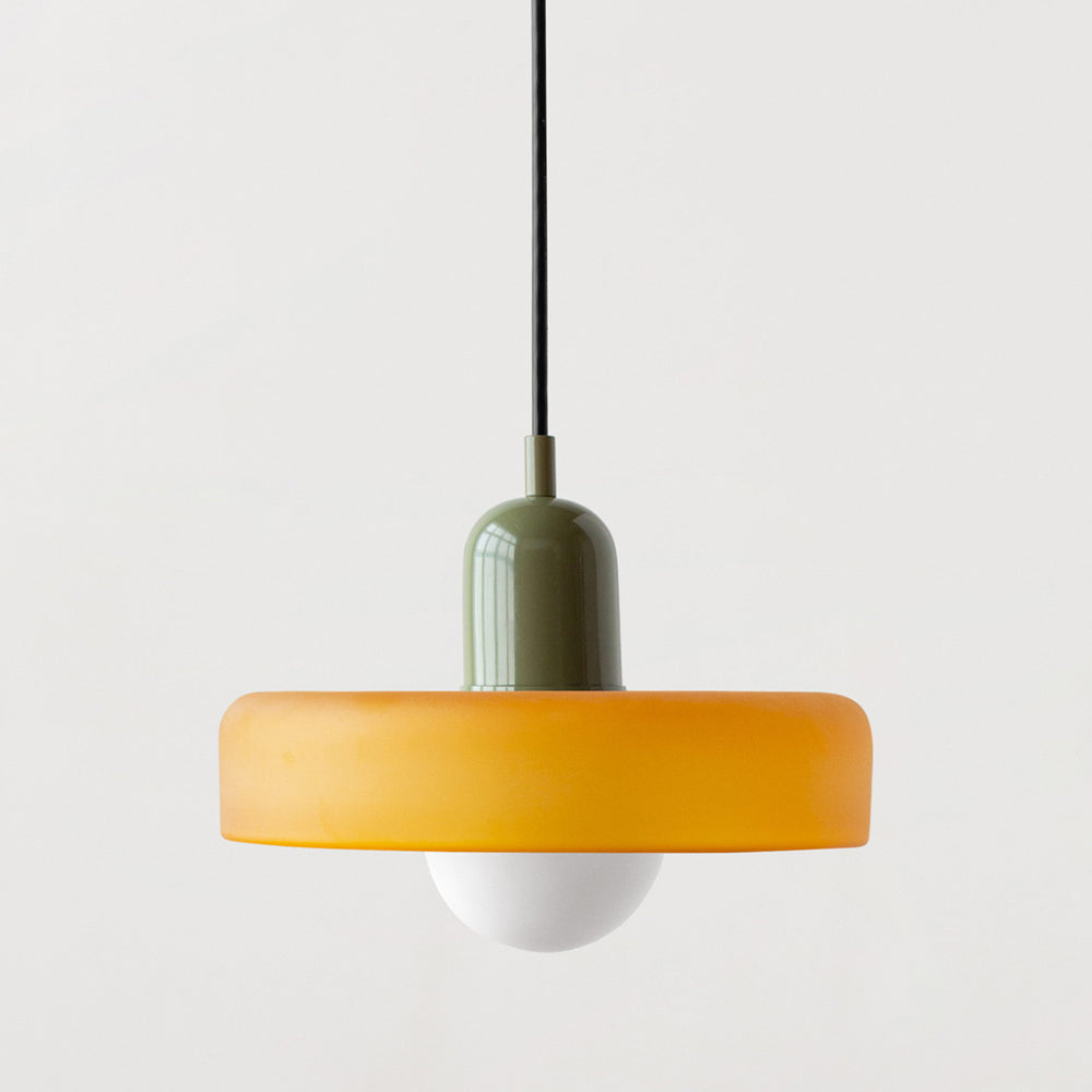Colorful Bauhaus Pendant Light with Timeless Glass Design