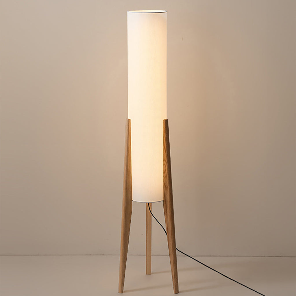 Lunara | Japandi Solid Wood Floor Lamp with LED Light