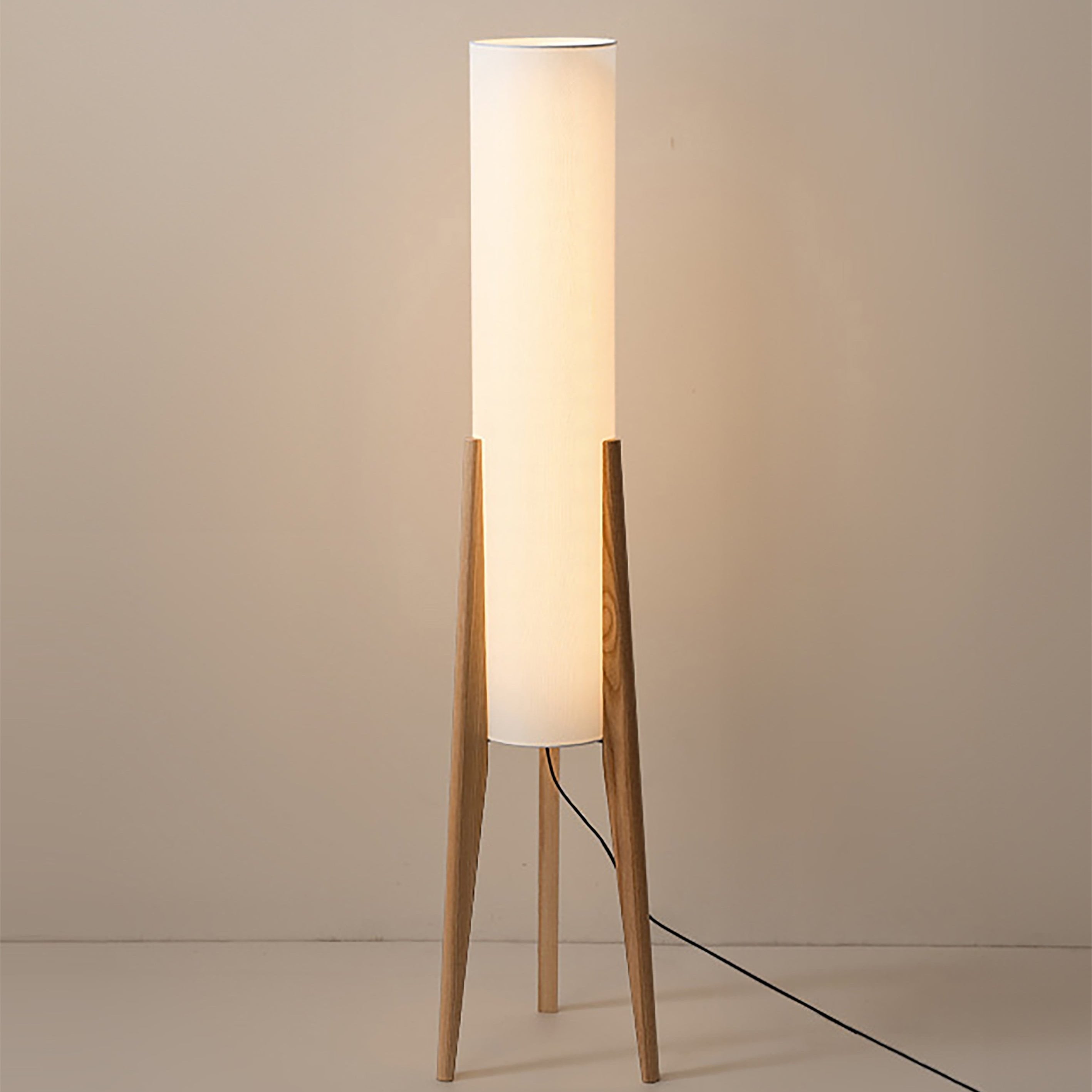 Lunara | Japandi Solid Wood Floor Lamp with LED Light