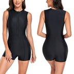 Women's Neoprene Swimsuit with Front Zip and Short Legs