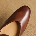 Women's Genuine Leather Mules with Mary Jane Strap