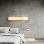 Wall Light for Living Room, Vertical Cylindrical Marble-Effect Design