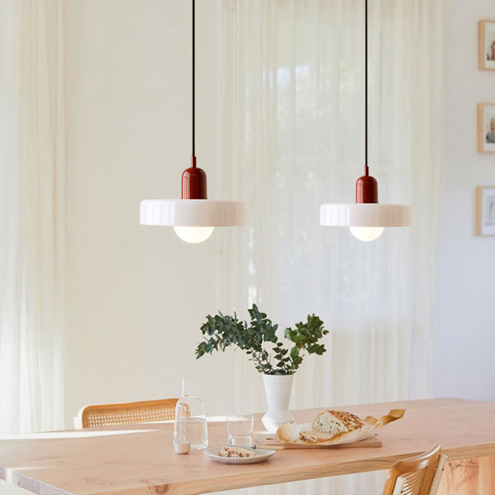 Colorful Bauhaus Pendant Light with Timeless Glass Design
