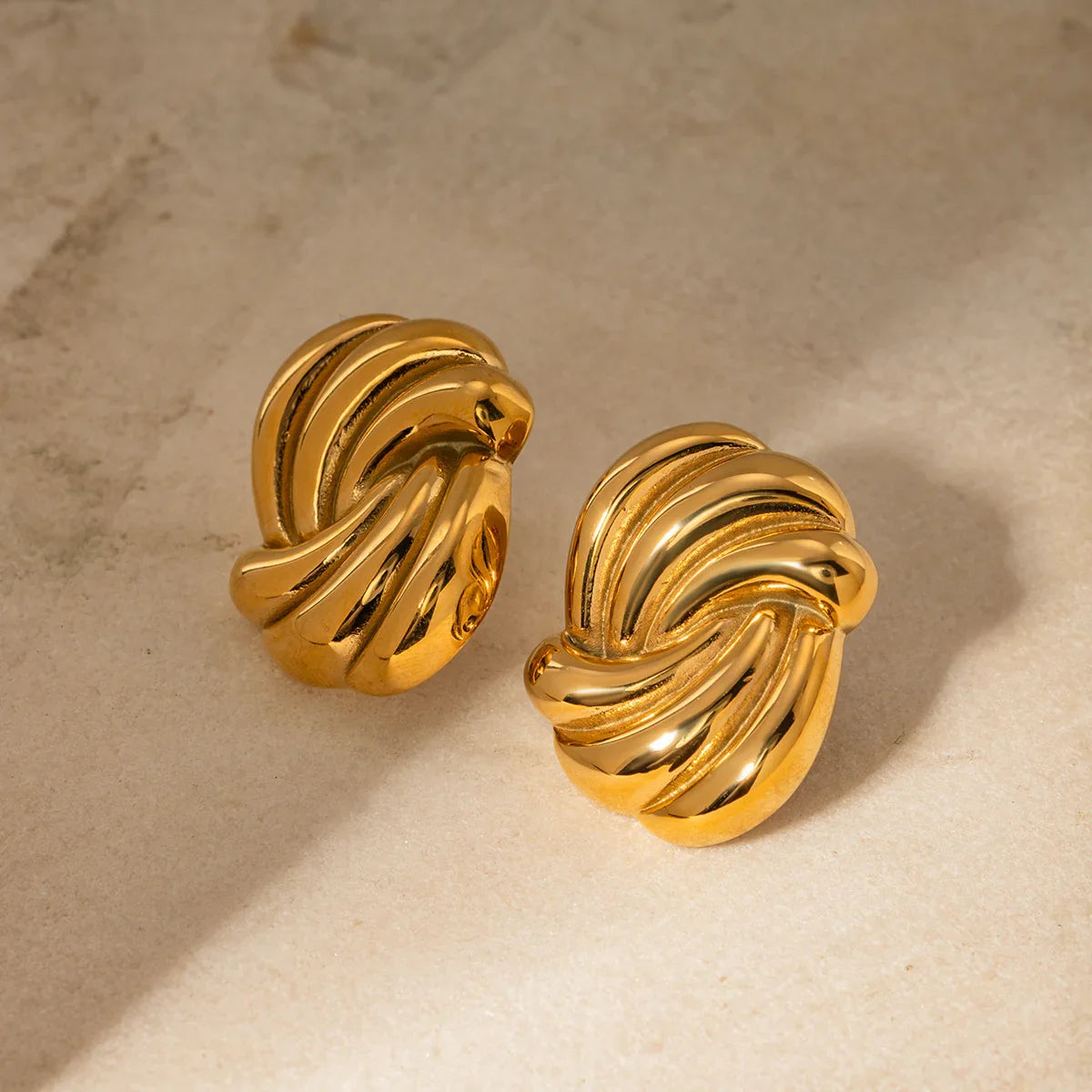 Gold-Plated Knot Stud Earrings for Women