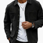 Men's Corduroy Jacket with Chest Pockets - Smart Casual Autumn Coat
