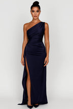 Women's Maxi Dress One Shoulder High Slit - Evening Gown