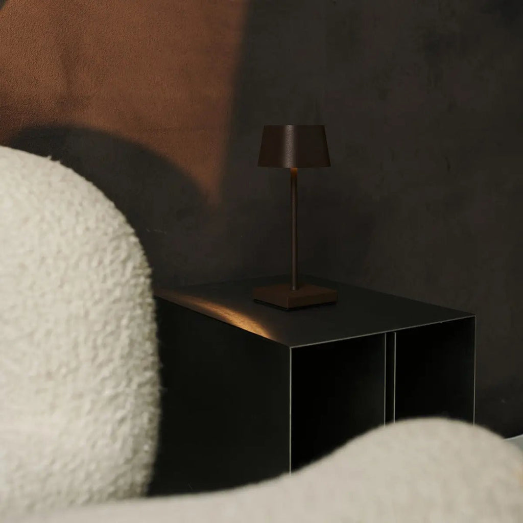 Sarphati Mini Mocha Brown Cordless Lamp | Wireless Charging via Charging Station, Dimmable & 3 Light Modes