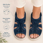 Women's Orthopedic Wedge Sandals - Adjustable Strap, Arch Support Footbed