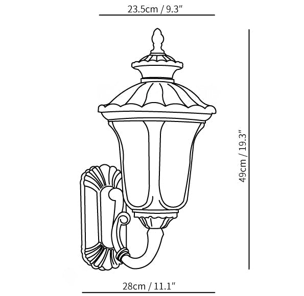 Verenia - Waterproof Retro Outdoor Wall Lamp with Frosted Glass