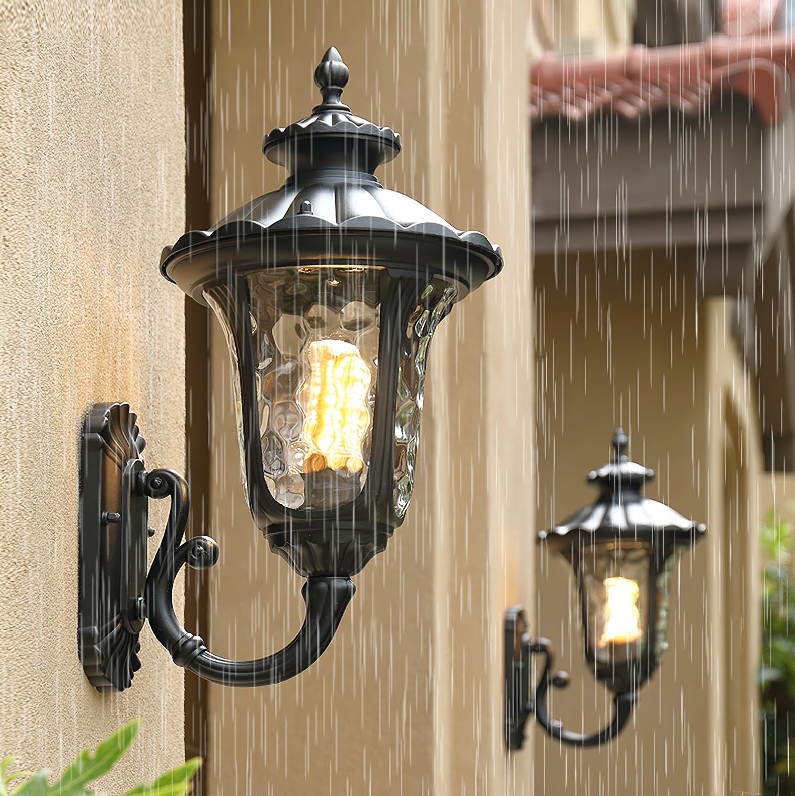 Verenia - Waterproof Retro Outdoor Wall Lamp with Frosted Glass