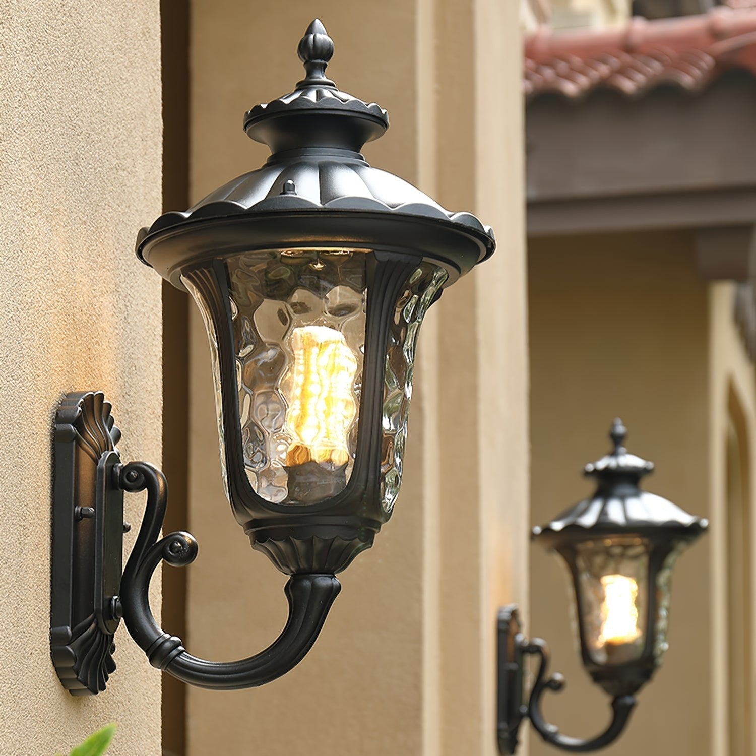 Verenia - Waterproof Retro Outdoor Wall Lamp with Frosted Glass