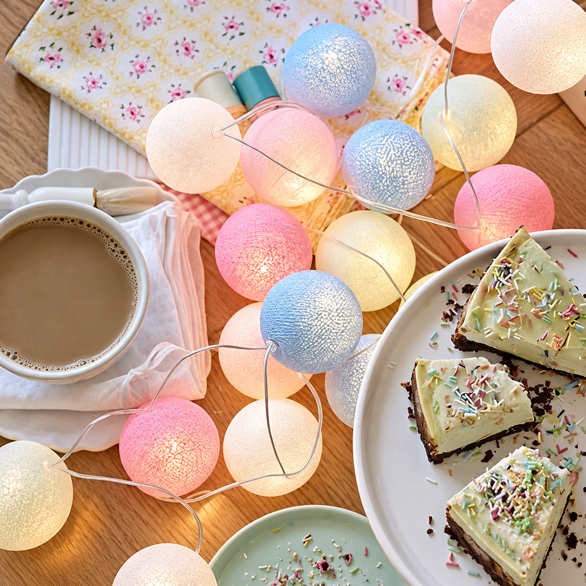 Cotton Light Ball Garland – Create Atmosphere and Warmth in Any Space