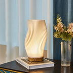 Warm LED Table Lamp with Dimmable Function & Elegant Wave Design