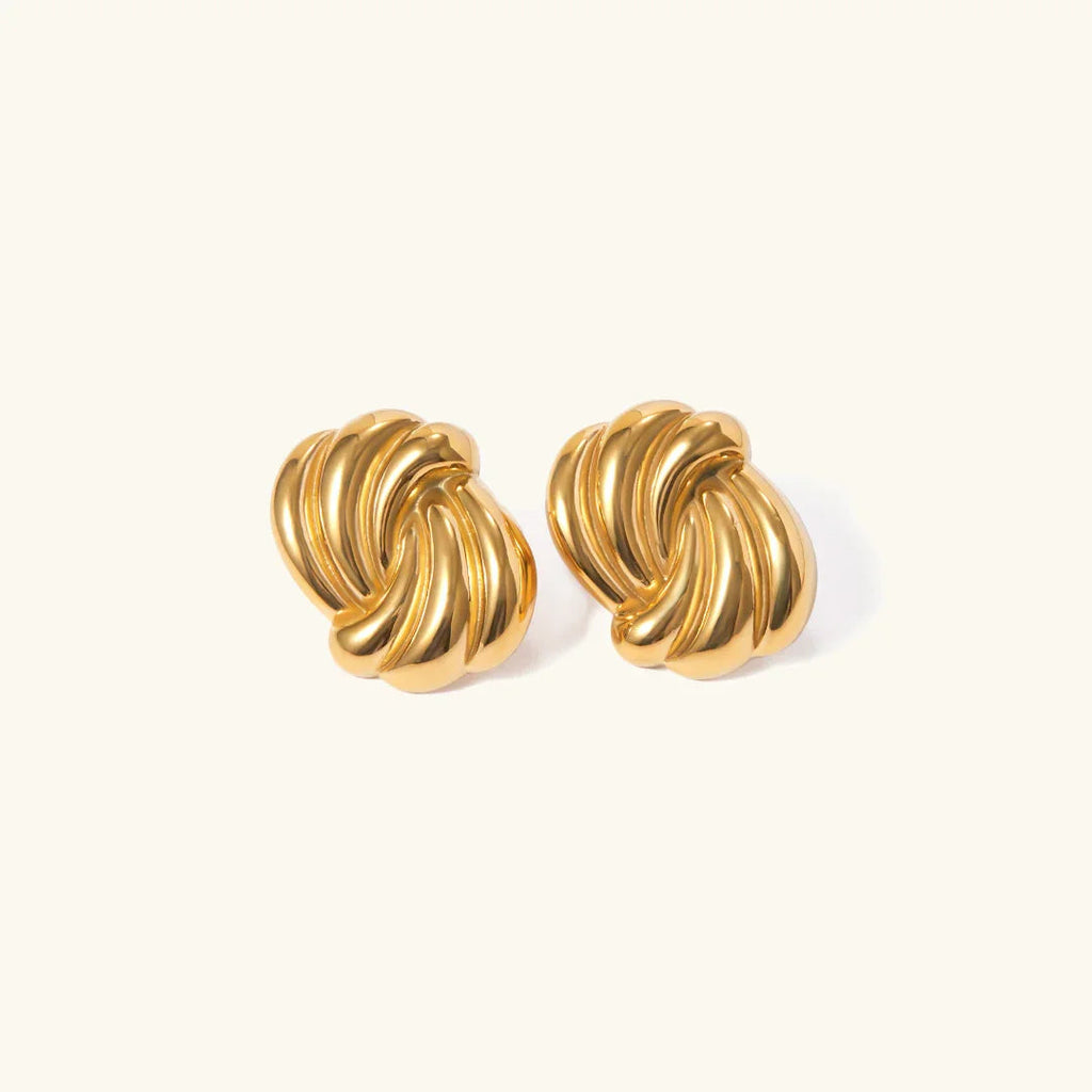 Gold-Plated Knot Stud Earrings for Women